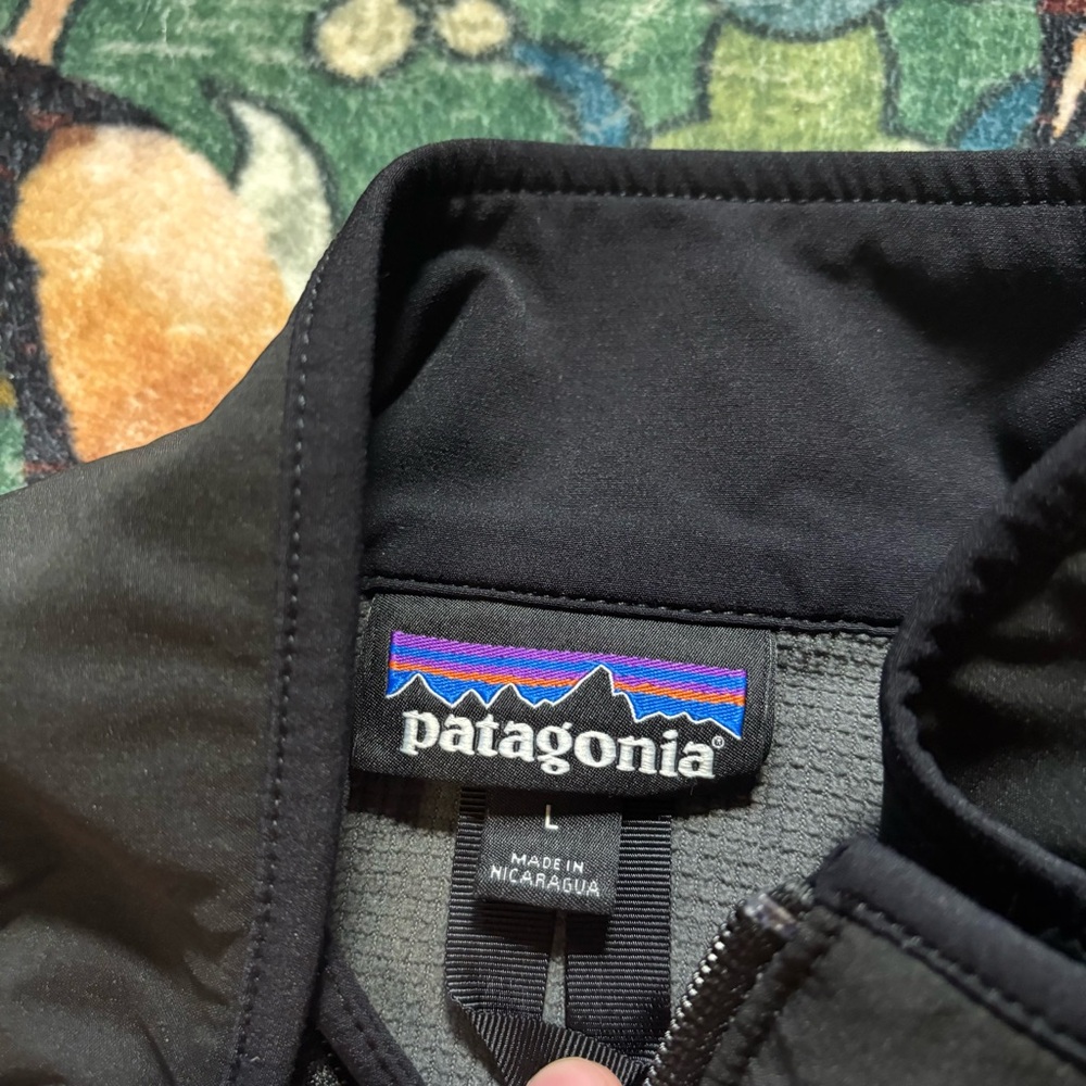 Patagonia Adze Hybrid Jacket Full Zip Polartec Soft Shell Gray Black Large - Picture 5 of 8